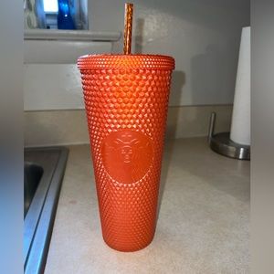 New Glossy Orange Starbucks Studded Venti 24 oz Cold Tumbler